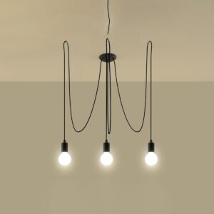 Chandelier Edison 3 Black Uncategorized Fisherman's Lights UK