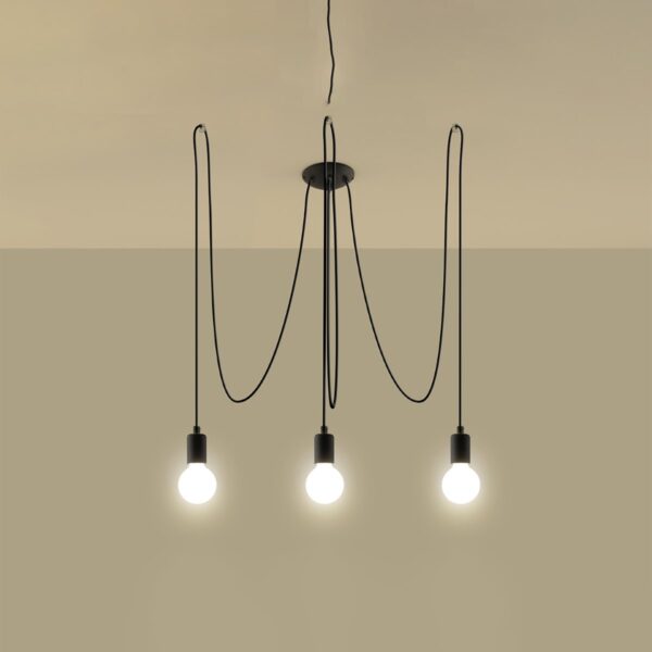 Chandelier Edison 3 Black Uncategorized Fisherman's Lights UK