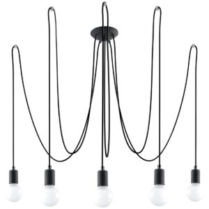 Chandelier Edison 5 Black Uncategorized Fisherman's Lights UK