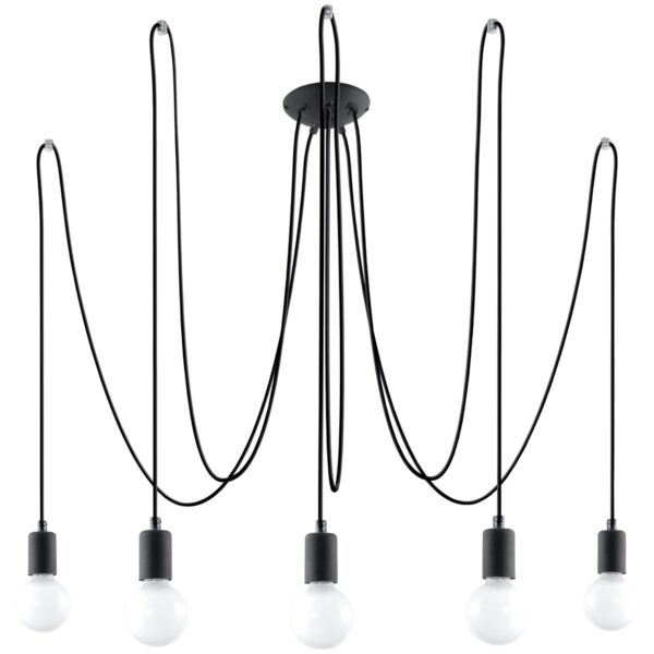 Chandelier Edison 5 Black Uncategorized Fisherman's Lights UK