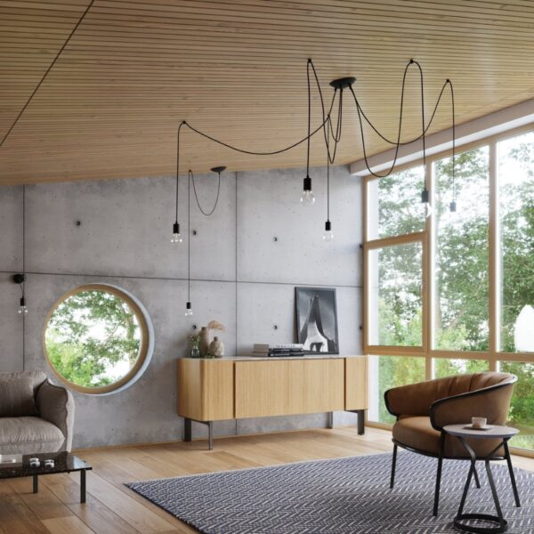 Chandelier Edison 5 Black Uncategorized Fisherman's Lights UK