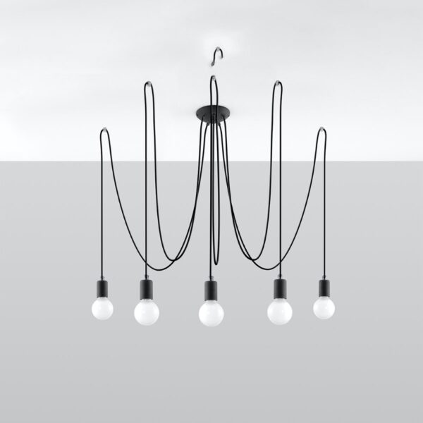 Chandelier Edison 5 Black Uncategorized Fisherman's Lights UK