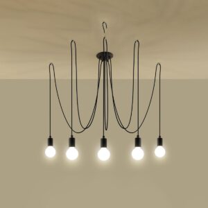 Chandelier Edison 5 Black Uncategorized Fisherman's Lights UK