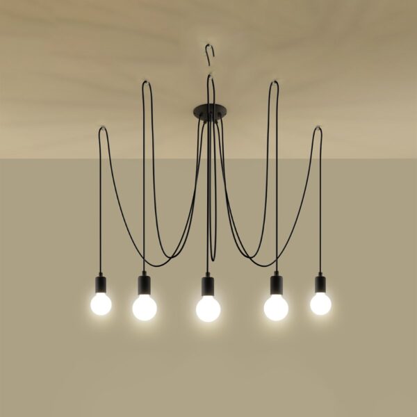 Chandelier Edison 5 Black Uncategorized Fisherman's Lights UK
