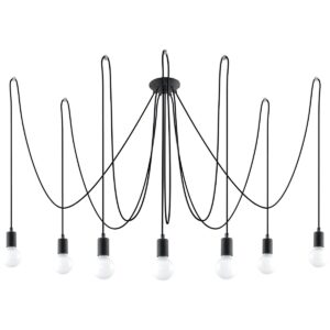 Chandelier Edison 7 Black Farm House Lighting Fisherman's Lights UK