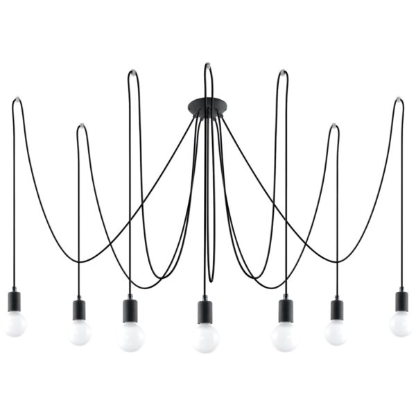 Chandelier Edison 7 Black Uncategorized Fisherman's Lights UK
