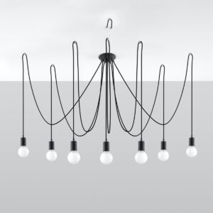 Chandelier Edison 7 Black Farm House Lighting Fisherman's Lights UK