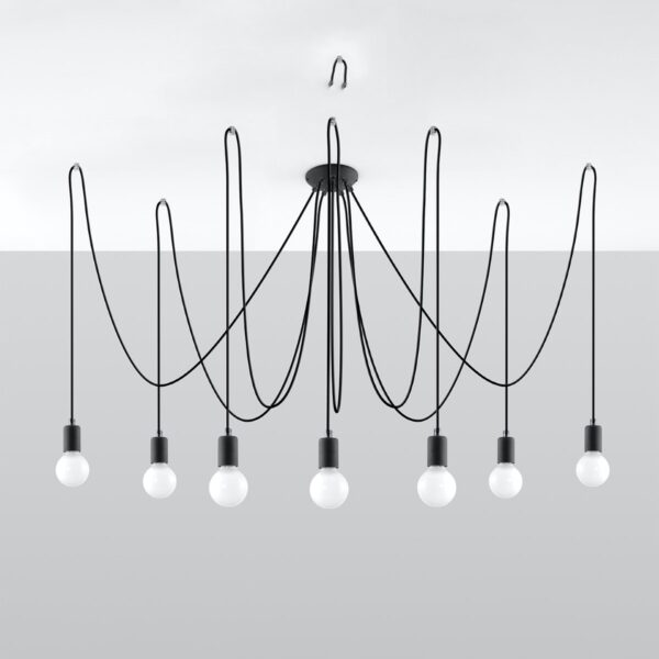 Chandelier Edison 7 Black Uncategorized Fisherman's Lights UK