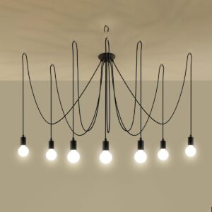 Chandelier Edison 7 Black Farm House Lighting Fisherman's Lights UK