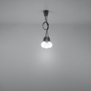 Pendant Lamp Diego 3 Grey Uncategorized Fisherman's Lights UK