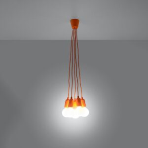 Pendant Lamp Diego 5 Orange Farm House Lighting Fisherman's Lights UK