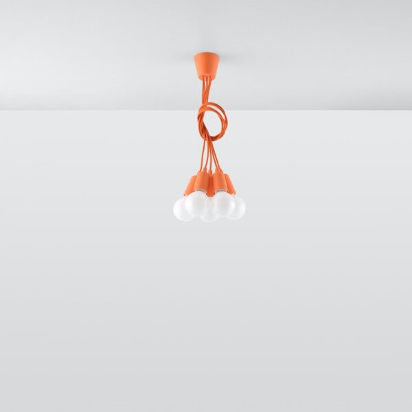 Pendant Lamp Diego 5 Orange Farm House Lighting Fisherman's Lights UK