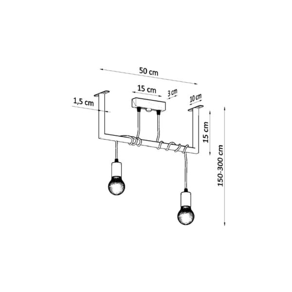 Chandelier Salamanca 2 Black Uncategorized Fisherman's Lights UK
