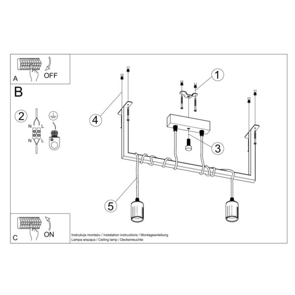 Chandelier Salamanca 2 Black Uncategorized Fisherman's Lights UK