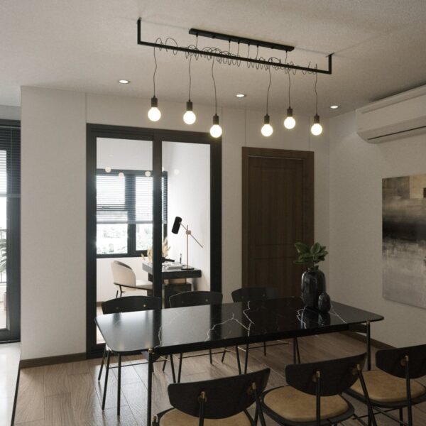 Chandelier Salamanca 6 Black Uncategorized Fisherman's Lights UK