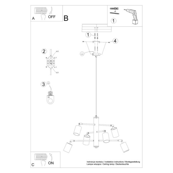 Chandelier Lemmi 6 White Uncategorized Fisherman's Lights UK