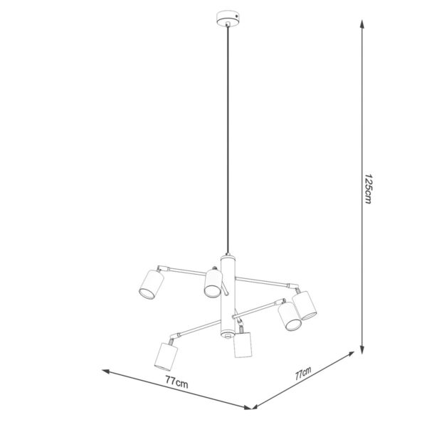 Chandelier Lemmi 6 Black Uncategorized Fisherman's Lights UK