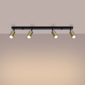 Ceiling Lamp Winx 4l Black / Gold Farm House Lighting Fisherman's Lights UK