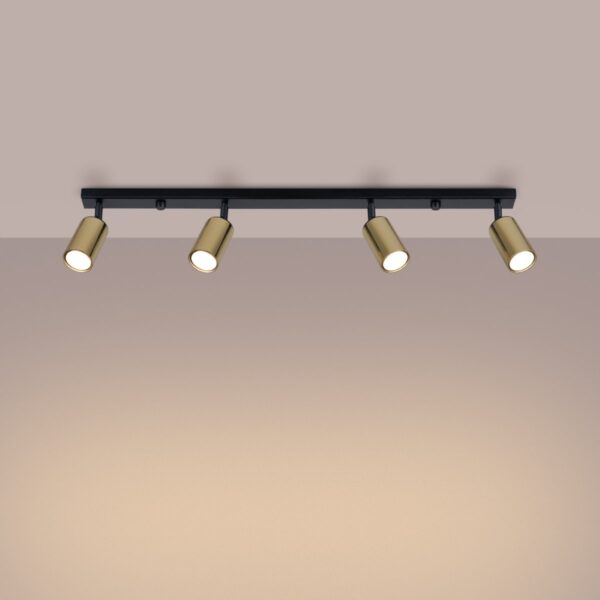 Ceiling Lamp Winx 4l Black / Gold Farm House Lighting Fisherman's Lights UK