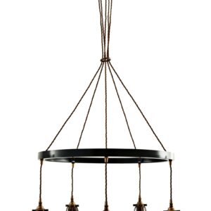 Praia Industrial Cage 5 Light Ring Chandelier Industrial Pendant Lights Fisherman's Lights UK