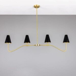 Salvador Island Bar Chandelier with Brass Shades Farm House Lighting Fisherman's Lights UK