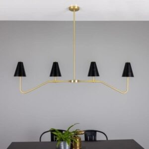 Salvador Island Bar Chandelier with Brass Shades Farm House Lighting Fisherman's Lights UK