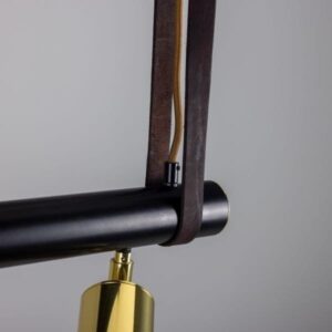 Holmes Linear Island Pendant with Leather Straps, Five-Light Farm House Lighting Fisherman's Lights UK