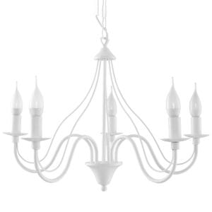 Minerwa White Cottage Chandelier - 5 Light Cottage & Farmhouse Chandeliers Fisherman's Lights UK