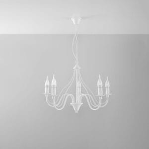 Minerwa White Cottage Chandelier - 5 Light Cottage & Farmhouse Chandeliers Fisherman's Lights UK