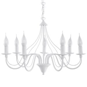 Minerwa White Cottage Chandelier - 7 Light Cottage & Farmhouse Chandeliers Fisherman's Lights UK