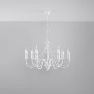Minerwa White Cottage Chandelier - 7 Light Cottage & Farmhouse Chandeliers Fisherman's Lights UK