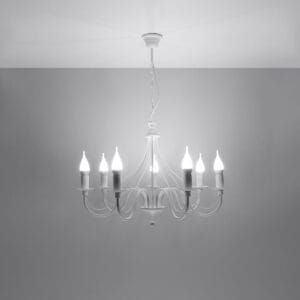 Minerwa White Cottage Chandelier - 7 Light Cottage & Farmhouse Chandeliers Fisherman's Lights UK