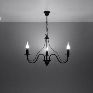 Minerwa Black Cottage Chandelier - 3 Light Cottage & Farmhouse Chandeliers Fisherman's Lights UK