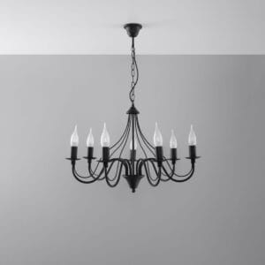 Minerwa Black Cottage Chandelier - 7 Light Cottage & Farmhouse Chandeliers Fisherman's Lights UK