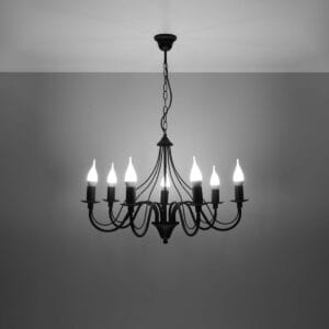Minerwa Black Cottage Chandelier - 7 Light Cottage & Farmhouse Chandeliers Fisherman's Lights UK