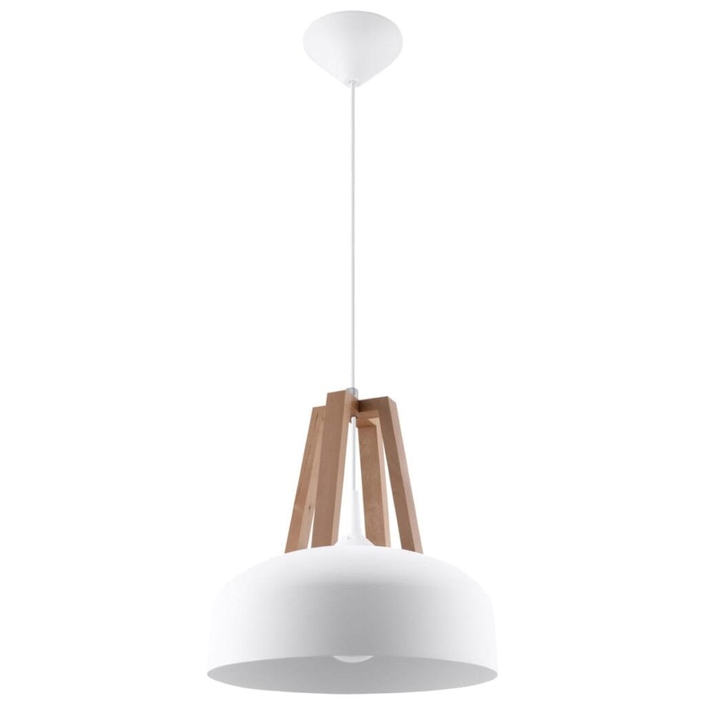 Pendant Lamp Casco White / Natural Wood
