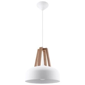 Pendant Lamp Casco White / Natural Wood Uncategorized Fisherman's Lights UK
