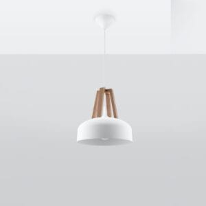 Pendant Lamp Casco White / Natural Wood Uncategorized Fisherman's Lights UK