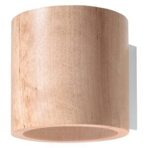 Orbis Natural Wood Wall Light - Round Wood Ceiling & Wall Lights Fisherman's Lights UK