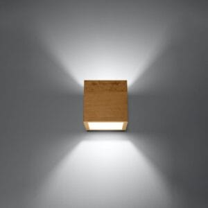 Quad Natural Wood Wall Light - Square Wood Ceiling & Wall Lights Fisherman's Lights UK