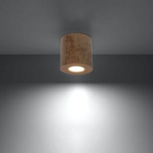 Orbis Natural Wood Ceiling Downlight - Round Wood Ceiling & Wall Lights Fisherman's Lights UK