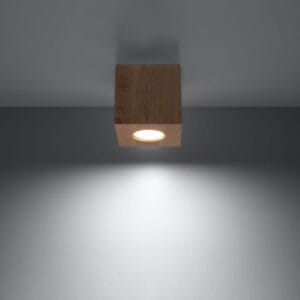 Quad Natural Wood Ceiling Downlight - Square Wood Ceiling & Wall Lights Fisherman's Lights UK