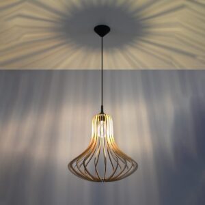 Elza Natural Wood Pendant Light Wood Ceiling & Wall Lights Fisherman's Lights UK