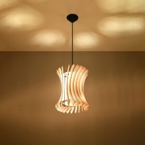 Oriana Natural Wood Pendant Light Wood Ceiling & Wall Lights Fisherman's Lights UK