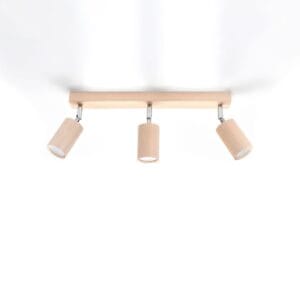 Berg Natural Wood Track Spotlight - 3 Light Wood Ceiling & Wall Lights Fisherman's Lights UK