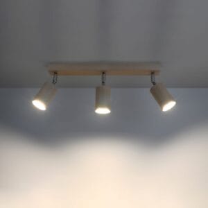 Berg Natural Wood Track Spotlight - 3 Light Wood Ceiling & Wall Lights Fisherman's Lights UK