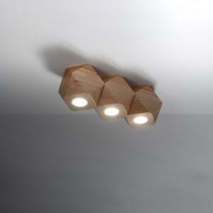 Ceiling Lamp Woody Three Light Natural Wood Wood Ceiling & Wall Lights Fisherman's Lights UK