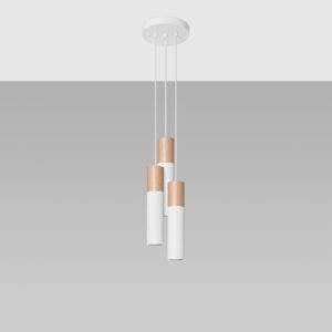Pablo White Natural Wood Ceiling Spotlight - 3 Light Wood Ceiling & Wall Lights Fisherman's Lights UK