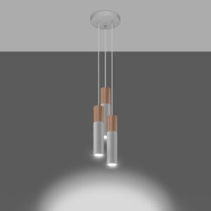 Pablo White Natural Wood Ceiling Spotlight - 3 Light Wood Ceiling & Wall Lights Fisherman's Lights UK