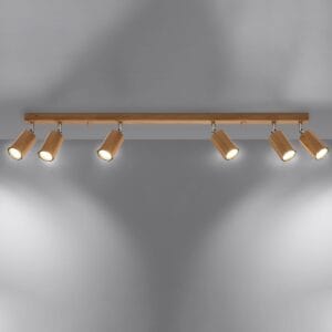Ceiling Lamp Zeke Six Light Oak Wood Ceiling & Wall Lights Fisherman's Lights UK